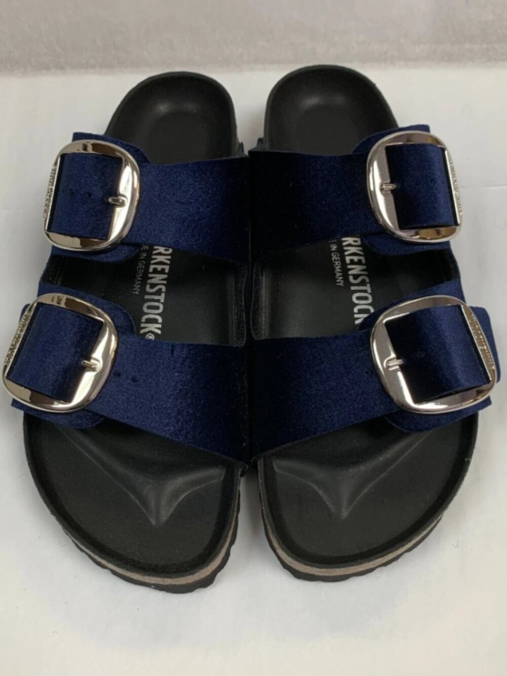 Birkenstock Arizona Big Buckle Midnight Velvet Exquisite Footbed Narrow Width